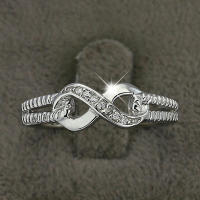 Anillo Eterno De Letras Suertudas En Forma De 8 Para Mujer Plata De Ley 925 Con Circonita AAA Joyería De Boda Regalo Para Mujeres - details 2