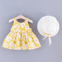 Conjunto de vestido y gorro de playa para niña, vestido de princesa con cuello halter, 2 piezas - details 10