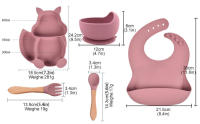 Kit de Vajilla de Silicona con logotipo Personalizado hecho a mano para niños, Utensilios de Alimentación, logotipo Dividido - details 6