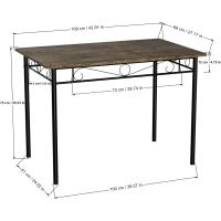 Mesa Comedor y 4 Sillas, Mesa y Sillas de Comedor de Nogal Veteada con Estructura de Metal, para Comedor, Cocina y salón - details 0