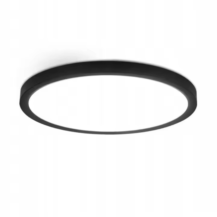 CBJKTX Lámpara de techo LED redonda plana negra de 18 cm de diámetro para cocina 15W 6000K moderna para pasillo dormitorio - 1