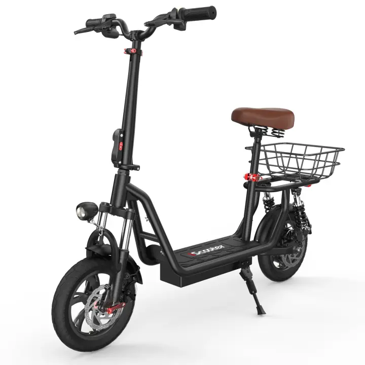 IScooter i12-patinete eléctrico plegable para adultos, con asiento, patinete eléctrico de 25 KM/H, patinete eléctrico de 500W - 1