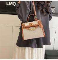 Bolso de mano de empalme de color en contraste de textura premium bolso de mensajero de hombro retro casual de nueva moda para mujer - details 23