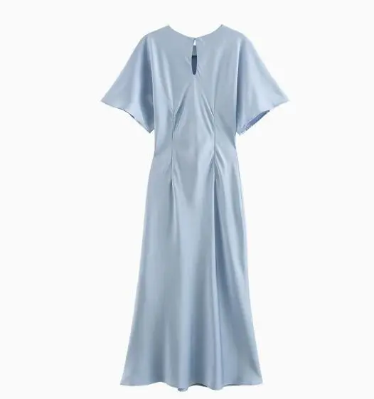 BUNO-vestido elegante de satén de seda de estilo francés para mujer, nueva colección de otoño 2024, efecto adelgazante que suaviza tu silueta sin arrugas - 1
