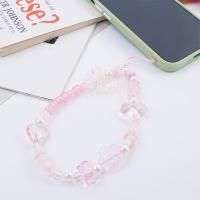 Cuerda colgante para teléfono, cordón para teléfono, colgante de cuentas acrílicas rosas, abalorio para teléfono, cordón de mano para muñeca, correa de mano, correas para teléfono móvil - details 10