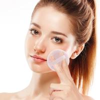 12 almohadillas de algodón rosa para maquillaje facial y corporal, aplicador de película de terciopelo, redondo, para sombra de ojos, corrector y esponja de maquillaje. - details 1