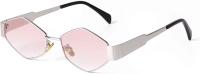 Gafas de sol para mujer, vintage, estrechas, hexagonales, montura de metal, retro, UV400 - details 5