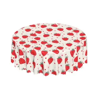 Mantel Rectangular De Fresa Vibrante 1 PC Decorativo Para Cocina Hogar Fiesta Primavera Verano Celebraciones De Vacaciones Material Poliéster Impermeable Estilo Moderno - 1