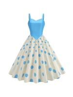 Verano liguero fresco ropa de mujer retro Vestido de péndulo estampado europeo y americano. - details 2