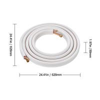 SucceBuy Juego de mini líneas divididas de 7620 mm, tubos de cobre de 6,4 y 12,7 mm de diámetro exterior con aislamiento de triple capa, para aire acondicionado y HVAC, incluye tiras de envoltura - details 0