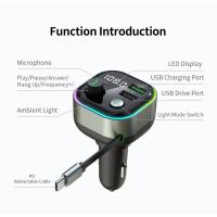Transmisor FM Bluetooth 5,4, modulador de Radio manos libres para coche, reproductor MP3 con adaptador de carga súper rápida USB para coche - details 6