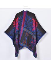 Otoño e invierno retro grueso cálido chal capa moda flor hendidura jacquard bufanda - details 4