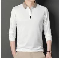 Nueva camisa Polo de manga larga para hombre, ropa deportiva informal de negocios, moda clásica de Color sólido, Top básico con cuello en V de marca para hombre - details 6