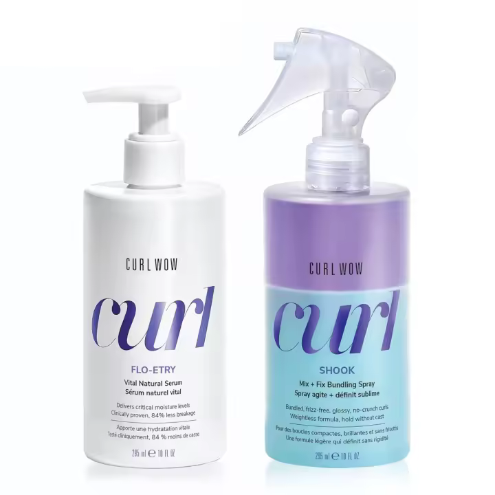 COLOR WOW El mejor set de peinado antiencrespamiento: la 'potencia' definitiva para peinar los rizos, el spray Curl Wow SHOOK y el suero FLOETRY para - 1