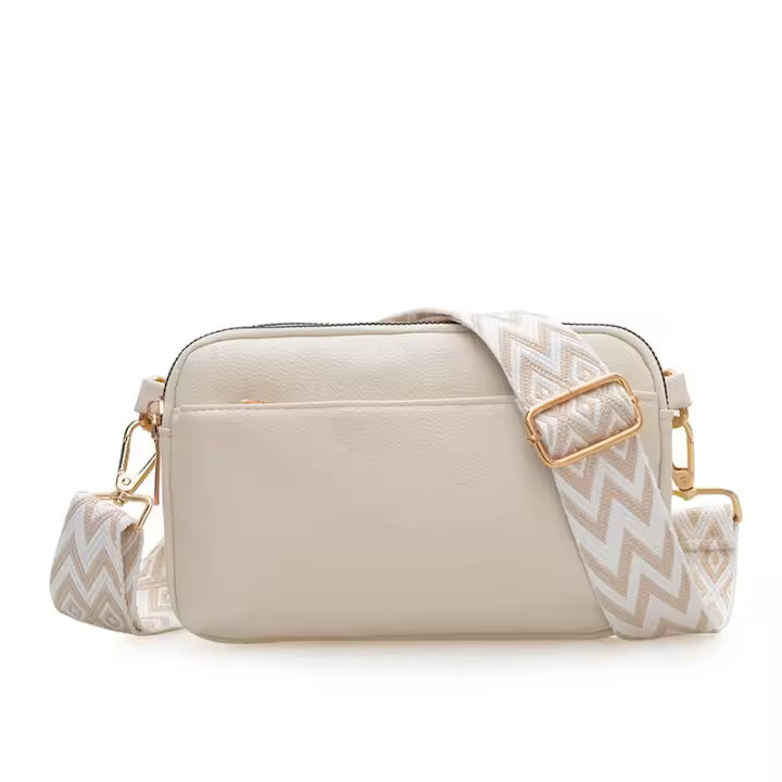 Nuevo bolso cuadrado pequeño blanco de moda con correa ancha para el hombro y bolso de hombro único - 1