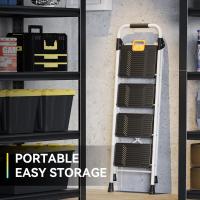 Escalera Plegable 3 Peldaños, Carga hasta 360 kg, con Bloqueo de Seguridad, Pedales Anchos Antideslizantes, Pasamanos, Escalera Doméstica Ligera de Acero Hogar Cocina Oficina Armarios, Blanco - details 10