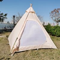 Tienda de campaña piramidal tipo tipi de lona 300D para exteriores, para acampar, para adultos, estilo indio, para 2~3 personas - details 3