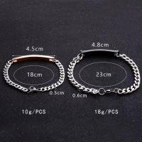 Pulseras de pareja de acero inoxidable para hombres y mujeres, conjunto de joyería a juego, regalo para amante, su Reina, su Rey - details 0