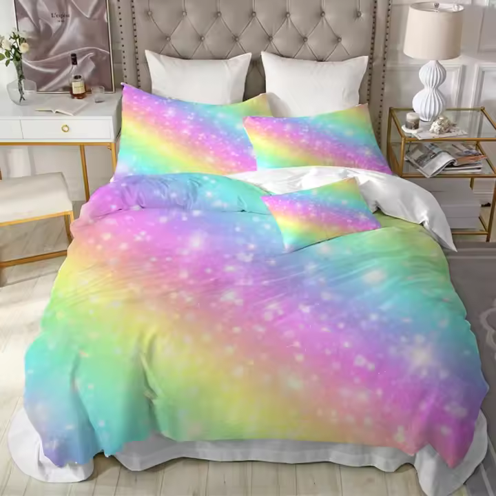 Funda de edredón Lovely Princess Juego de cama para niños 150x200 Funda nórdica de castillo Funda de almohada Funda de cama para niñas Funda de edredón de tamaño individual doble 200x200 - 1