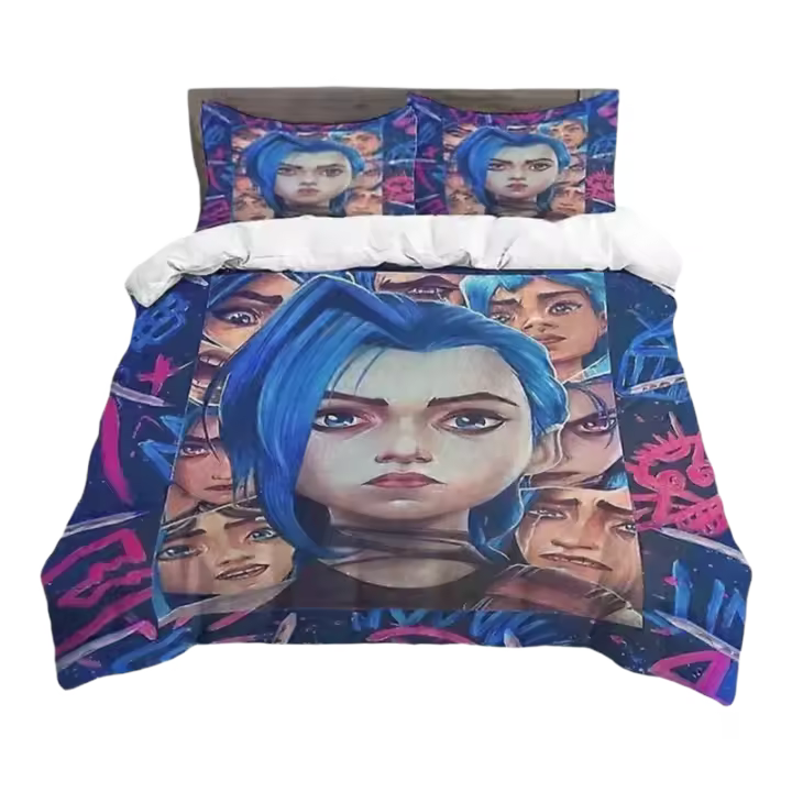 Jinx Arcane Ropa de Cama Conjunto de Cama para Hombres y Mujeres Funda de Edredón, Funda de Almohada, Funda de Cama - 1