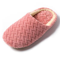 Espina de pescado gamuza interior masculino y femenino parejas hogar zapatillas de algodón térmico. - details 10