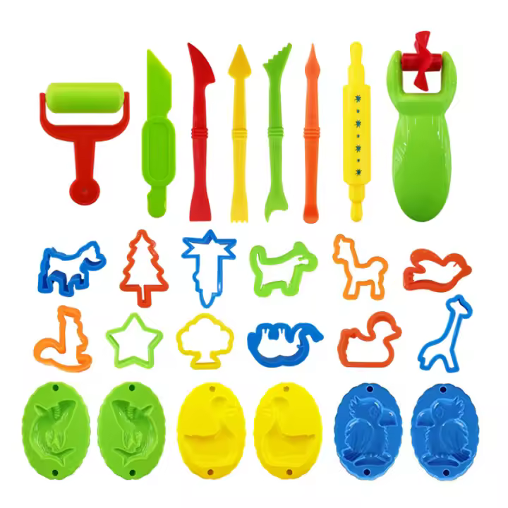 Juego de accesorios de plastilina para niños, Set de 26 piezas, varios moldes de plástico, rodillos, cortadores, herramientas para plastilina y plastilina, juguetes de manualidades - 1