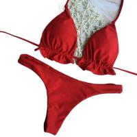 Conjunto de Bikini Brasileño de Verano Traje de Baño Sexy con Parte Superior de Vendaje, Parte Inferior de Tanga, Traje de Playa con Cordones - details 1