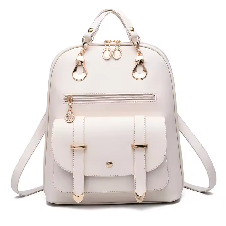 Mochila de Cuero PU de Moda para Mujeres Doble Propósito para Escuela y Viajes - 1