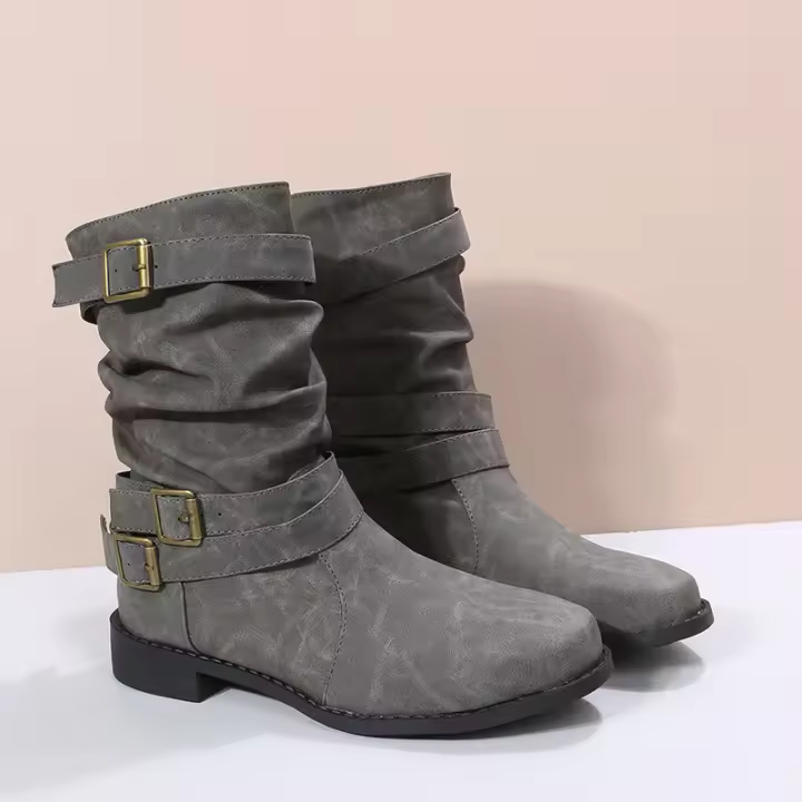 Ttom ots planos con punta redonda y media varilla para mujer, talla grande, otoño e invierno - 1
