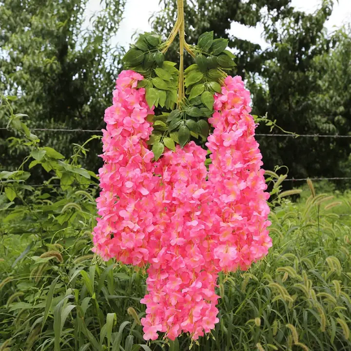 Guirnalda de flores artificiales de jazmín, 12 Uds., arco de jardín de boda, flores falsas para decoración de fiesta en casa - 1