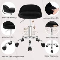 Taburete de oficina de terciopelo con ruedas, taburete giratorio, altura del asiento ajustable, altura 43-54,5 cm - details 19
