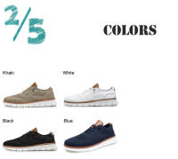 Zapatos de cuero sin cordones para hombre, zapatillas cómodas, informales, a la moda británica, para exteriores - details 1