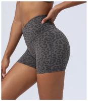 Shorts Deportivos de Cintura Alta Pegajosos para Yoga y Correr Tres Cuartos de Extensión - details 7