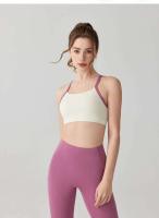 Conjunto de yoga con contraste de color para mujer, sujetador que absorbe los golpes de alto impacto con almohadillas fijas y mallas que levantan la cadera, ropa deportiva Fierss, gimnasio - details 11