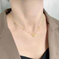 Collar de mujer con lazo premium de lujo ligero simple y versátil de acero inoxidable Black King - details 3