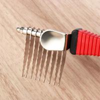 Mango antideslizante, rastrillo de piel para desmastar mascotas, peine Manual profesional con nudo para mascotas, cepillo de aseo para perros de acero inoxidable, depilación - details 1