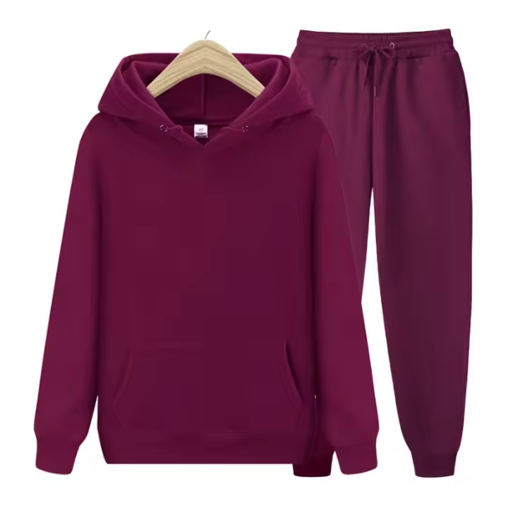 Jersey de color liso para hombre, ribete deportivo, sudadera con capucha de lana - 1