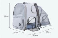 Mochila para transportar gatos, bolsa para perros pequeños, gatos, cachorros, espacio expansible, malla transpirable transparente - details 8