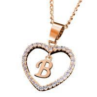 Collar con Colgante de Corazón de Circonita Cúbica 26 Letras del Alfabeto Joyería Personalizada - details 12