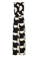 Mono con pernera ancha y cintura estampada para mujer, cuello redondo, estilo moderno, novedad de verano 2025 - details 7