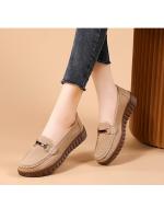 Nuevos zapatos de cuero de otoño para mujer, zapatos sencillos de piel de vacuno de gamuza a juego, mocasines de piel auténtica, zapatos planos mate, zapatos antiguos de mujer de Beijing - details 0