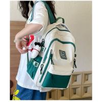 Mochila de gran capacidad femenina-japonesa color de contraste marca de moda mochila para estudiantes universitarios bolsa de viaje de ocio nueva bolsa para computadora - details 13