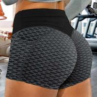 Pantalones cortos elásticos de yoga de color sólido para mujer, cintura alta, control abdominal, realce de cadera, verano - details 2
