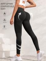 Mallas de yoga de cintura alta con realce de glúteos, compresión, elásticas, que absorben la humedad, transpirables, ideales para yoga, entrenamiento, correr y gimnasio - Ropa deportiva para mujer. - details 5