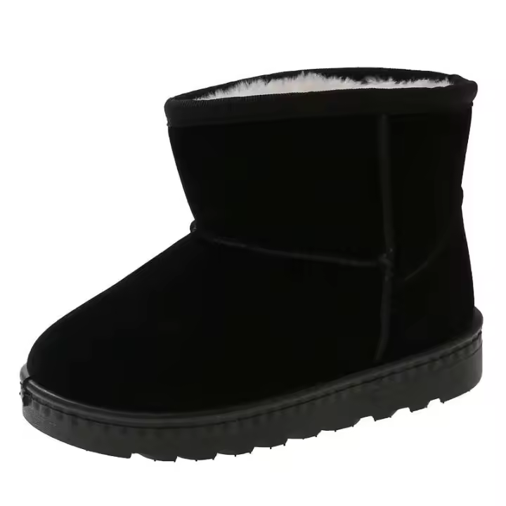 Nuevas botas de nieve de princesa de dibujos animados a la moda, zapatos de invierno de piel esponjosa para niñas, precio bajo para niños - 1