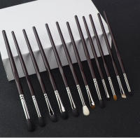 Juego de brochas de maquillaje profesional para ojos, juego de pinceles de maquillaje de ojos, sombra de ojos, función completa, detalle de arrugas, sombra de nariz, mosan, negro, 12 unidades - details 8