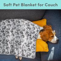 Manta para Mascotas de Algodón Flanela Patrón de Huella Gris Cushion para Perro y Gato de Alta Calidad Suave y Cálido Accesorios para Mascotas - details 4