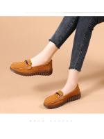 Nuevos zapatos de cuero de otoño para mujer, zapatos sencillos de piel de vacuno de gamuza a juego, mocasines de piel auténtica, zapatos planos mate, zapatos antiguos de mujer de Beijing - details 5