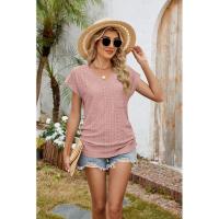 BUNO-2025 Camisetas para mujer de manga larga de algodón para mujer, camisetas con manga casquillo y cuello en V, camiseta informal holgada de manga larga de algodón para mujer - details 14
