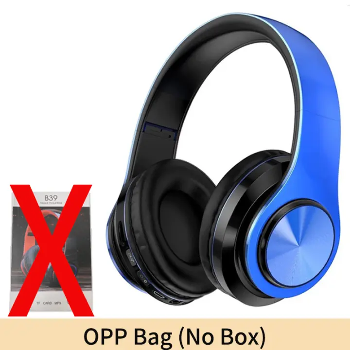 Auriculares inalámbricos B39 con Luces LED de Colores, auriculares con Bluetooth, Tarjeta TF, AUX, cable de reproducción, Estéreo de graves HiFi plegable, música - 1